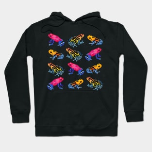 Watercolor Rainbow Poison Dart Frogs - Tropical Hoodie